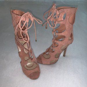 Breckelles Pink Strappy Heels